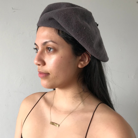 french coal grey WOOL beret - Picture 3 of 3